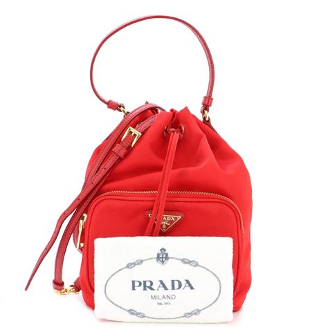 prada mini velvet bag|Prada drawstring bucket bag.